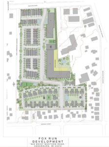 Aerial master site plan for the Fox Run project.