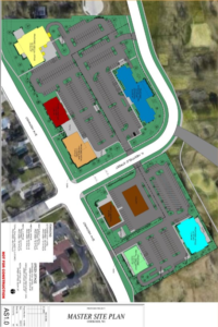 Aerial master site plan for the Westfield project.